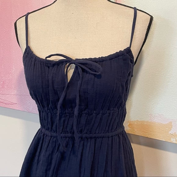 Paris Atelier & Other Stories Women’s Strappy Midi Dress Navy Blue Sz 0. - Picture 2 of 8